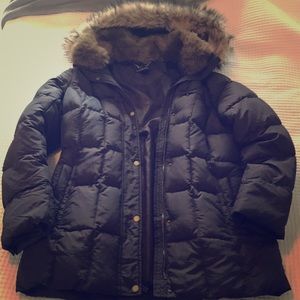 Lands End Puffy Winter Jacket Chocolate Brown